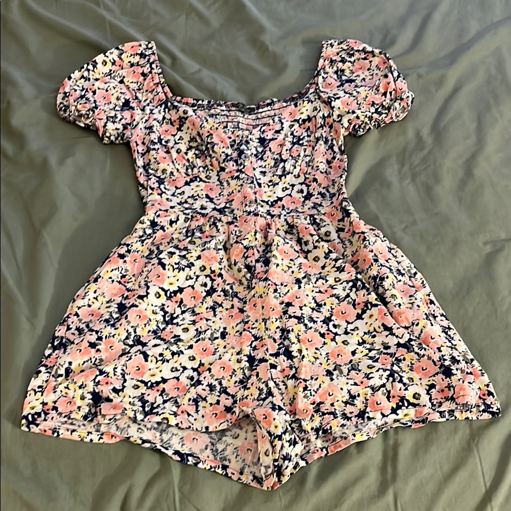 Lily Rose Pink and White Floral Romper